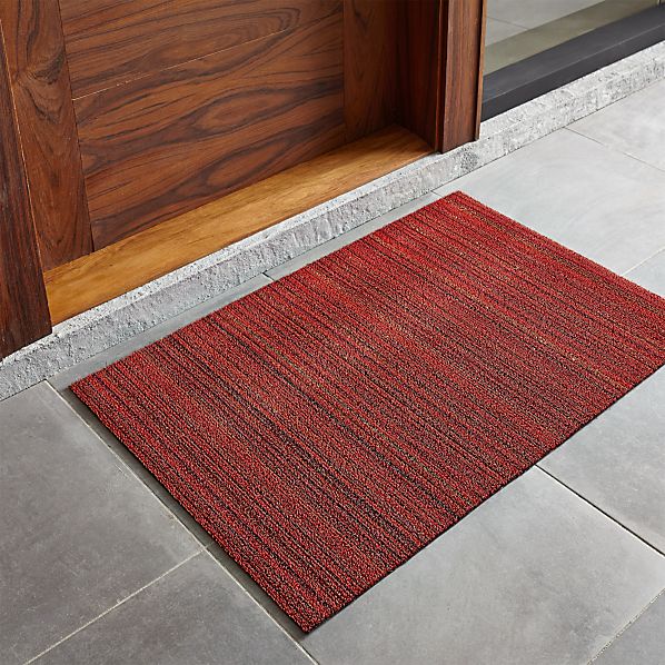 Chilewich ® Red Striped 20"x36" Doormat in Door Mats Crate and Barrel