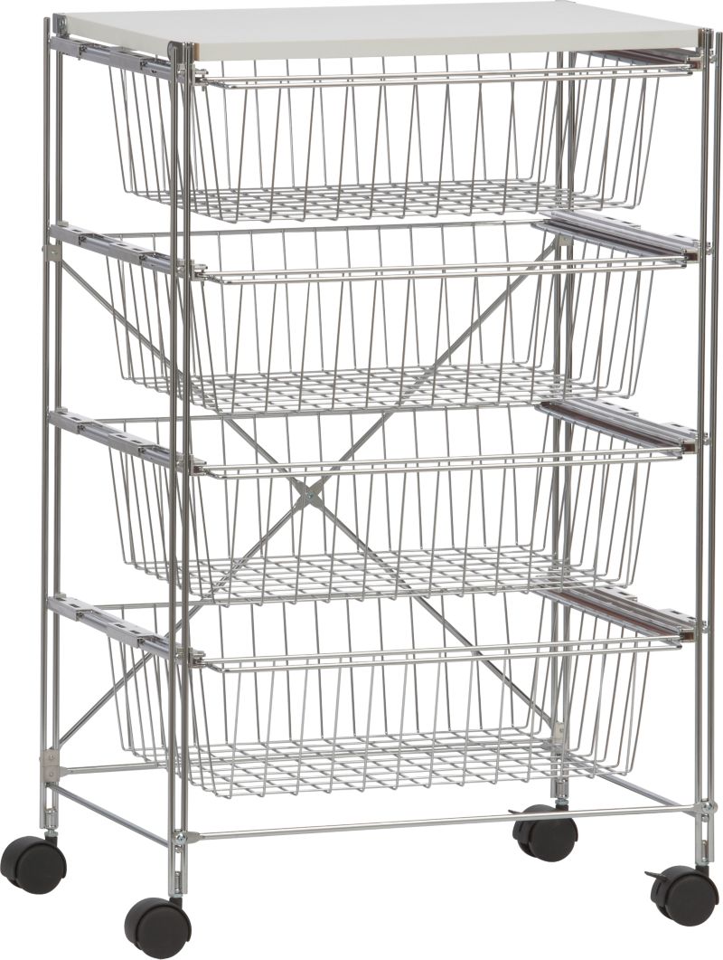 Chrome Four-Drawer Cart