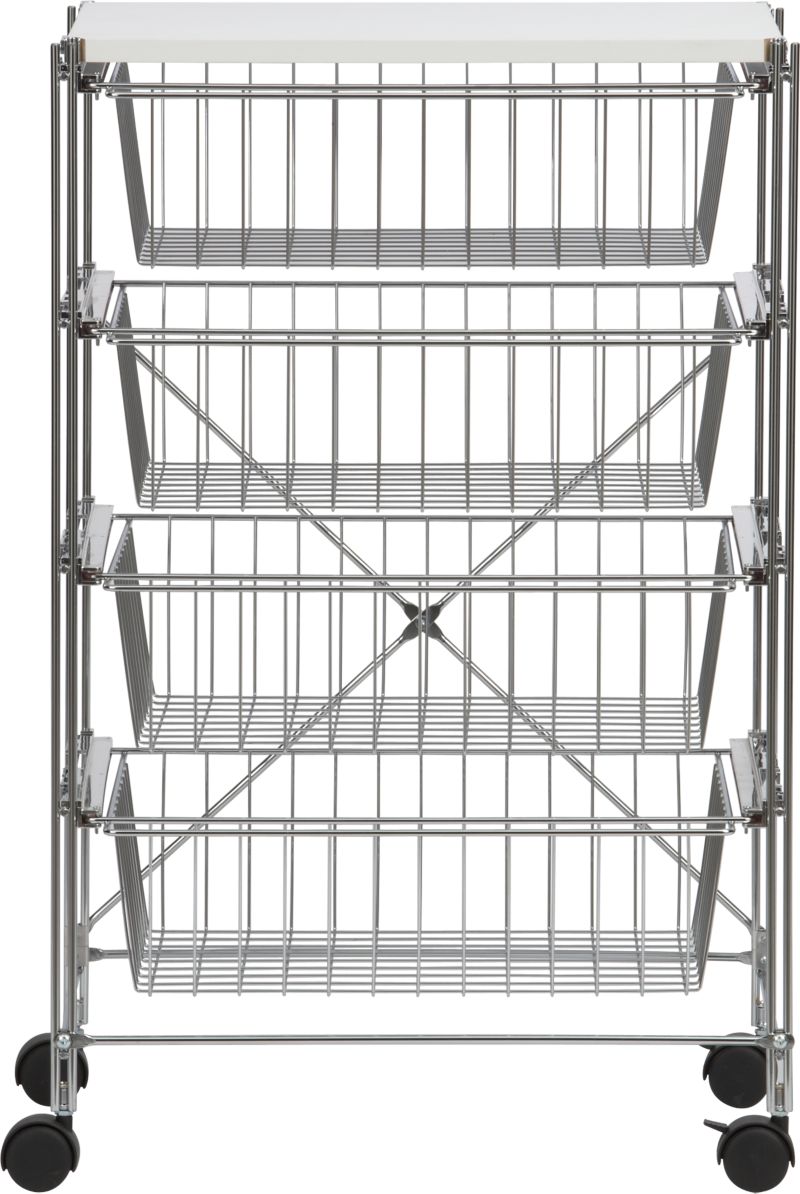 Chrome 4-Drawer Cart