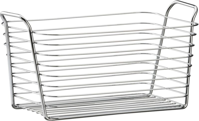 Medium Chrome Basket. 13.7"Wx7.5"Dx7"H