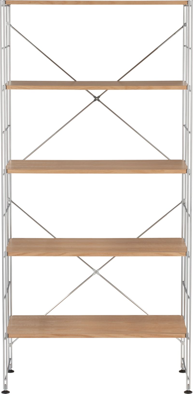 Chrome 5-Shelf Unit with Wood Shelves