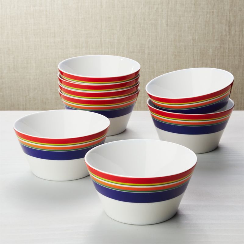 Set of 8 Cirque Cereal Bowls Crate and Barrel