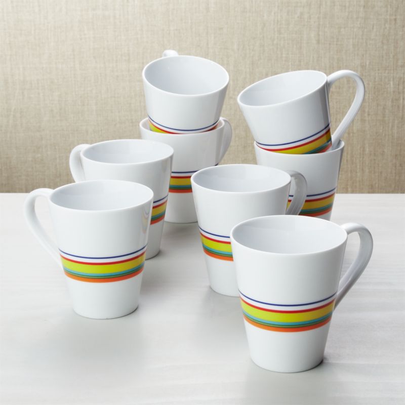 Set of 8 Cirque Mugs Crate and Barrel