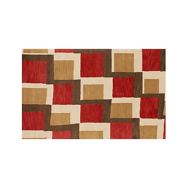 City Orange Wool 5'x8' Rug Crate and Barrel