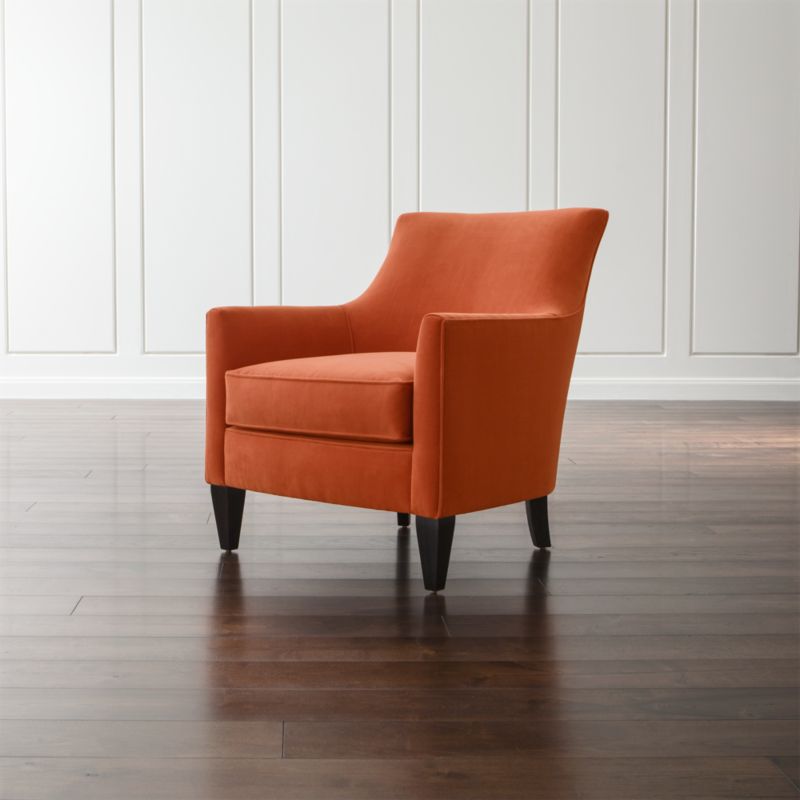 Clara Orange Living Room Chair Crate and Barrel