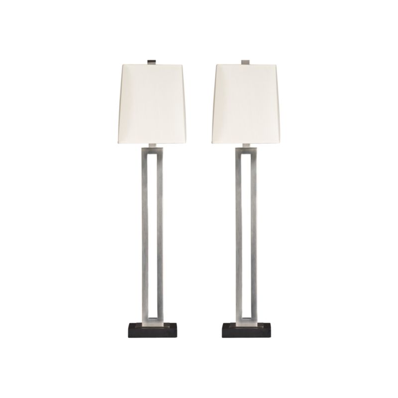 Set of 2 Clare Antiqued Silver Buffet Lamps
