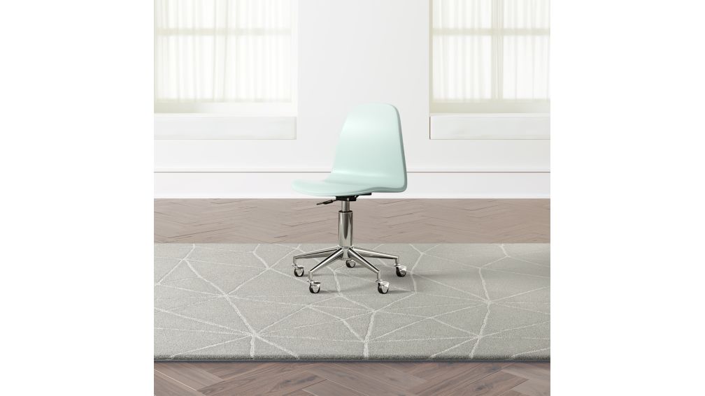 Mint/Silver Class Act Desk Chair + Reviews Crate and Barrel