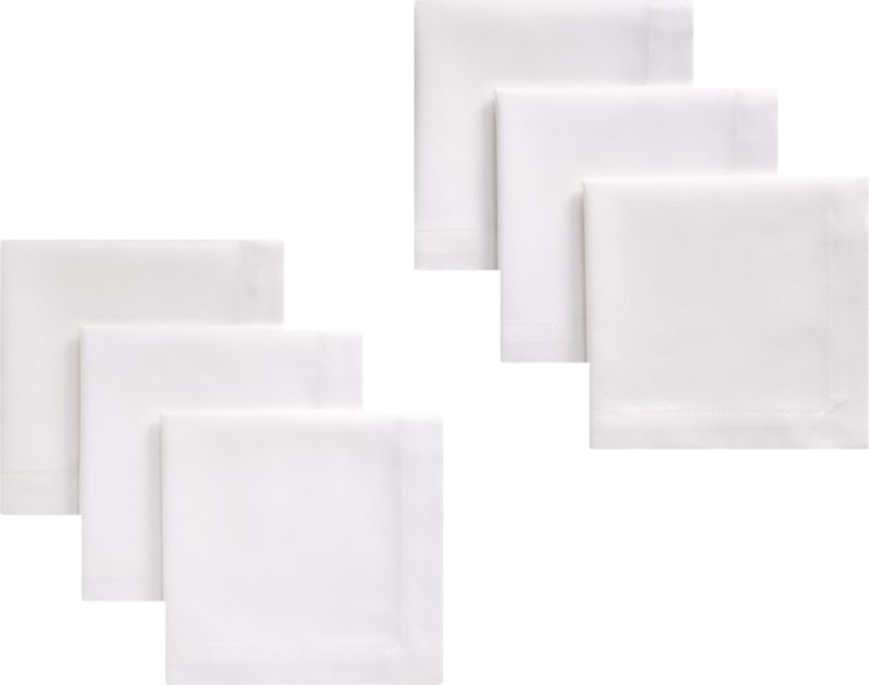 Classic White Cocktail Napkins Set of Six