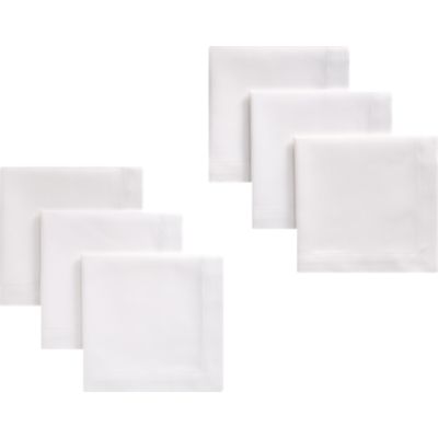 Set of 6 Classic White Cocktail Napkins