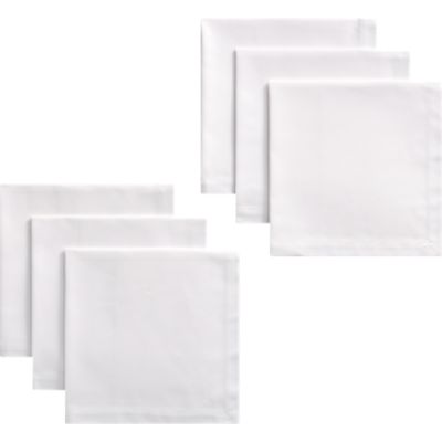 Set of 6 Classic White Dinner Napkins