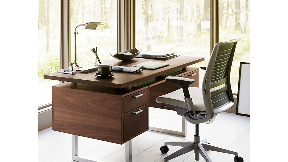 clybourn walnut executive desk crate and barrel clybourn walnut executive desk crate and barrel