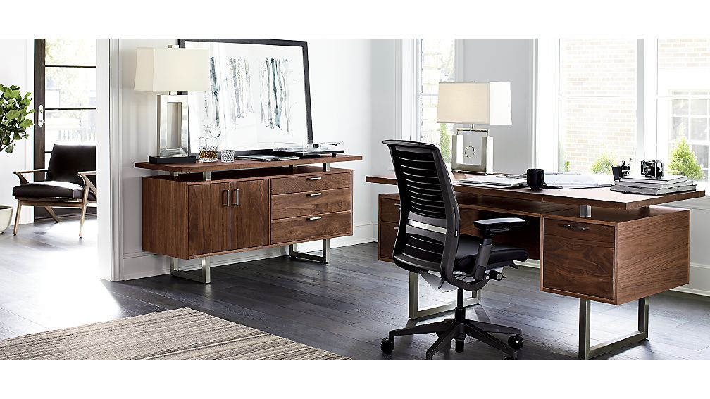 Clybourn Walnut Executive Desk Crate and Barrel