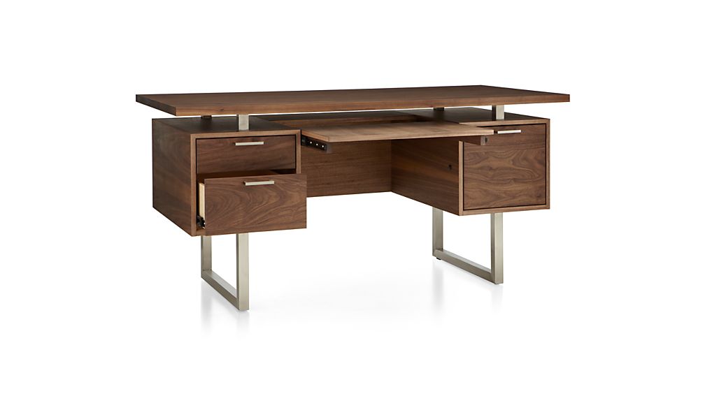 Clybourn Walnut Executive Desk Crate and Barrel
