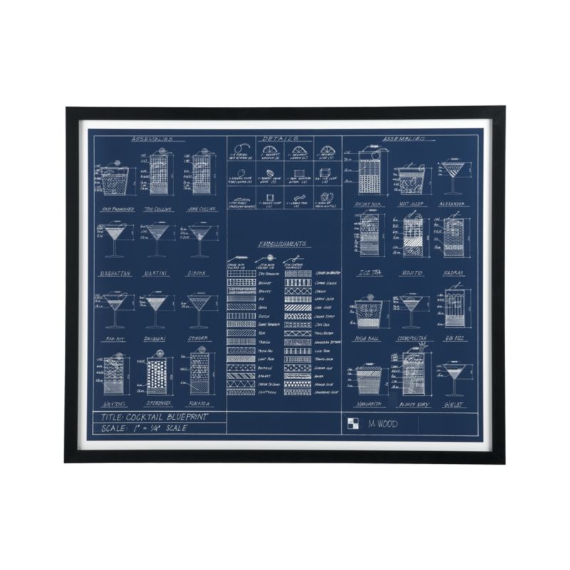 Cocktail Blueprint Print