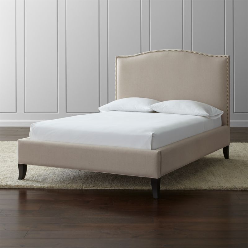 Colette Upholstered Full Bed Origin: Navy | Crate and Barrel