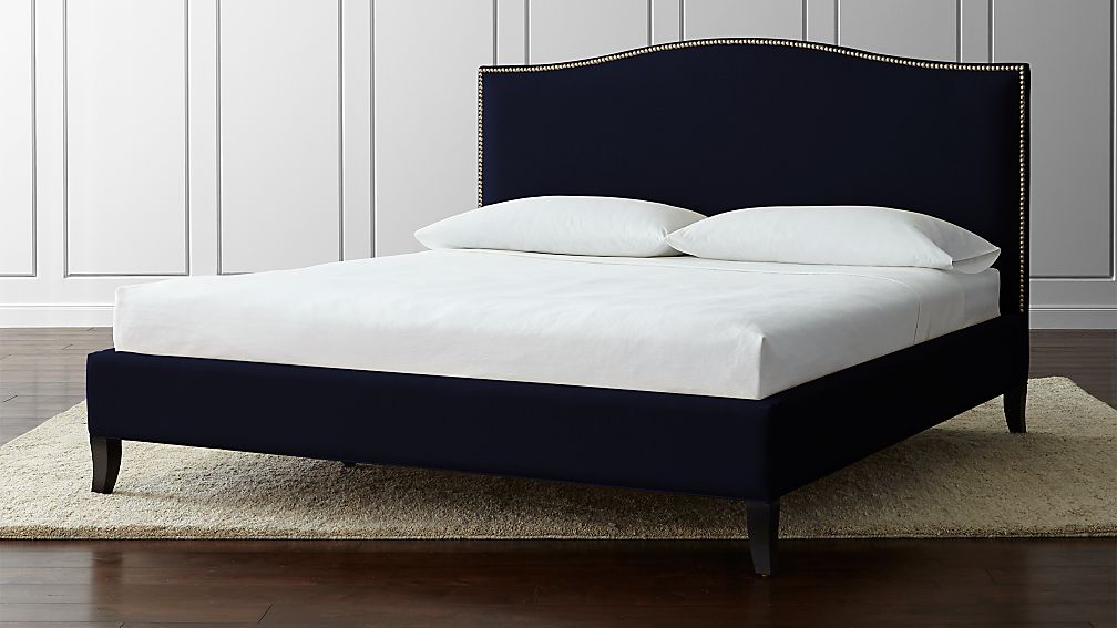 Colette California King Bed Origin: Navy | Crate and Barrel