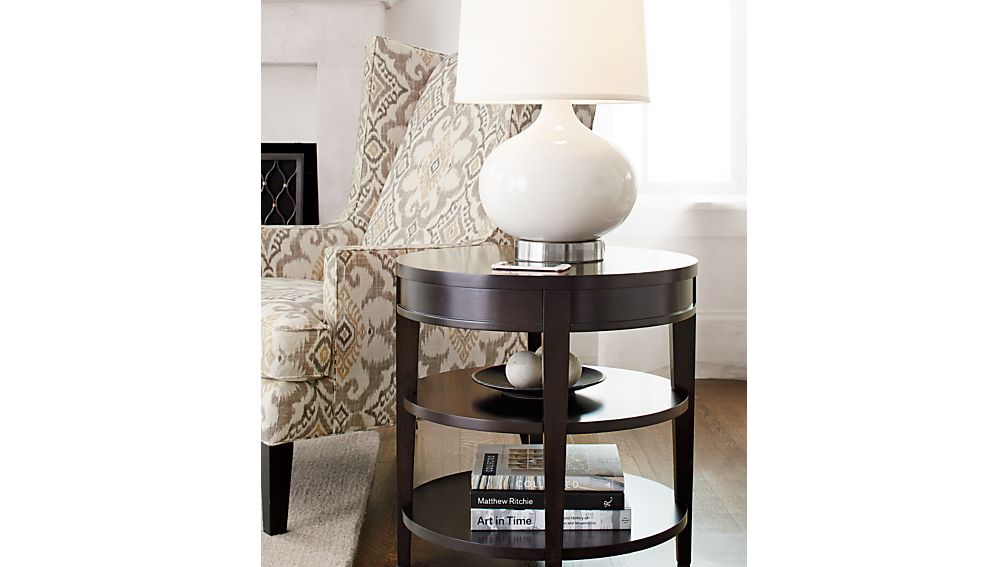 Colette Round Side Table with Drawer | Crate and Barrel