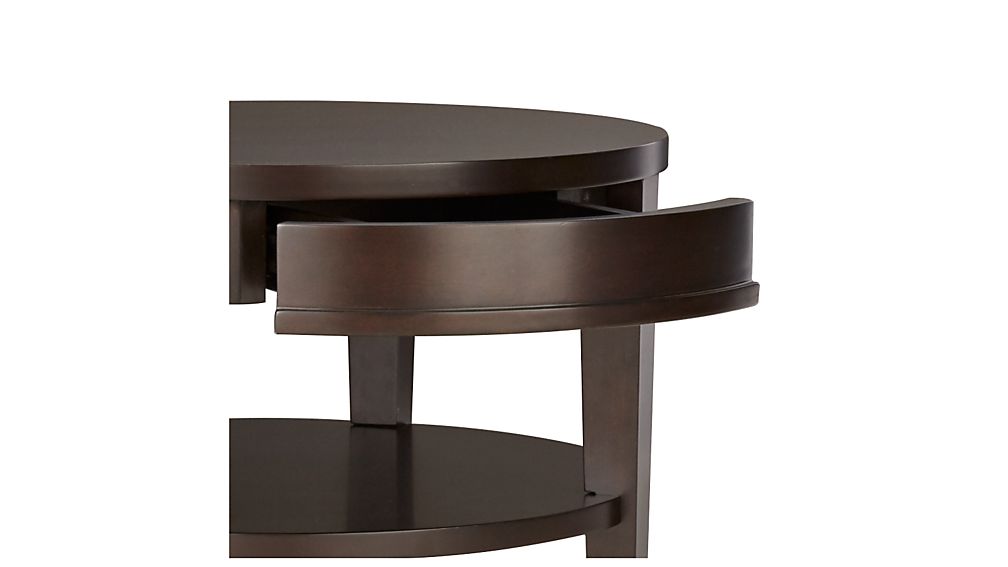 Colette Round Side Table with Drawer | Crate and Barrel
