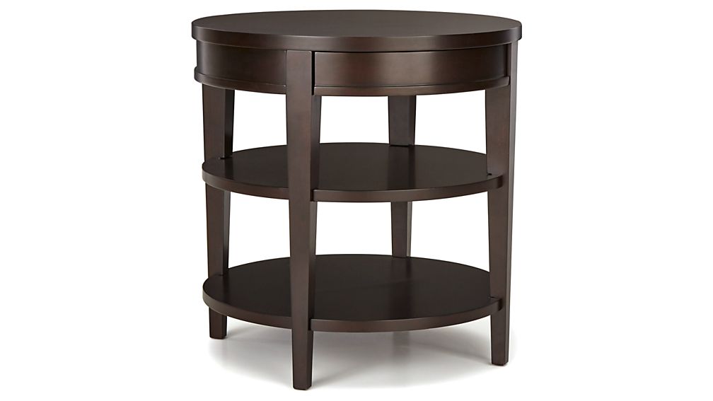 Colette Round Side Table with Drawer | Crate and Barrel