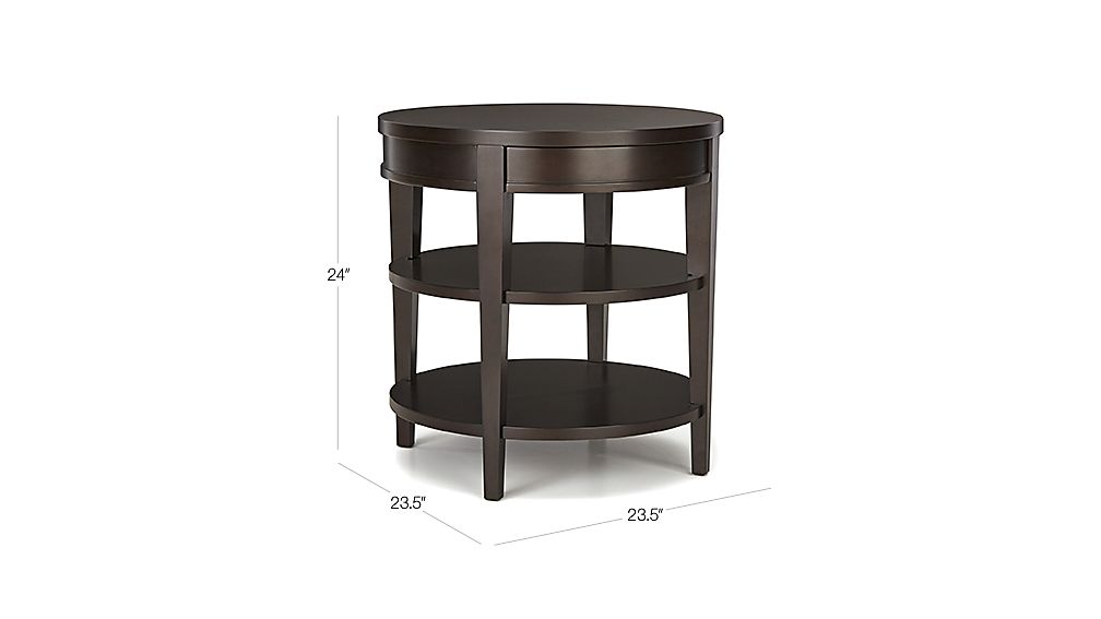 Colette Round Side Table with Drawer Crate and Barrel