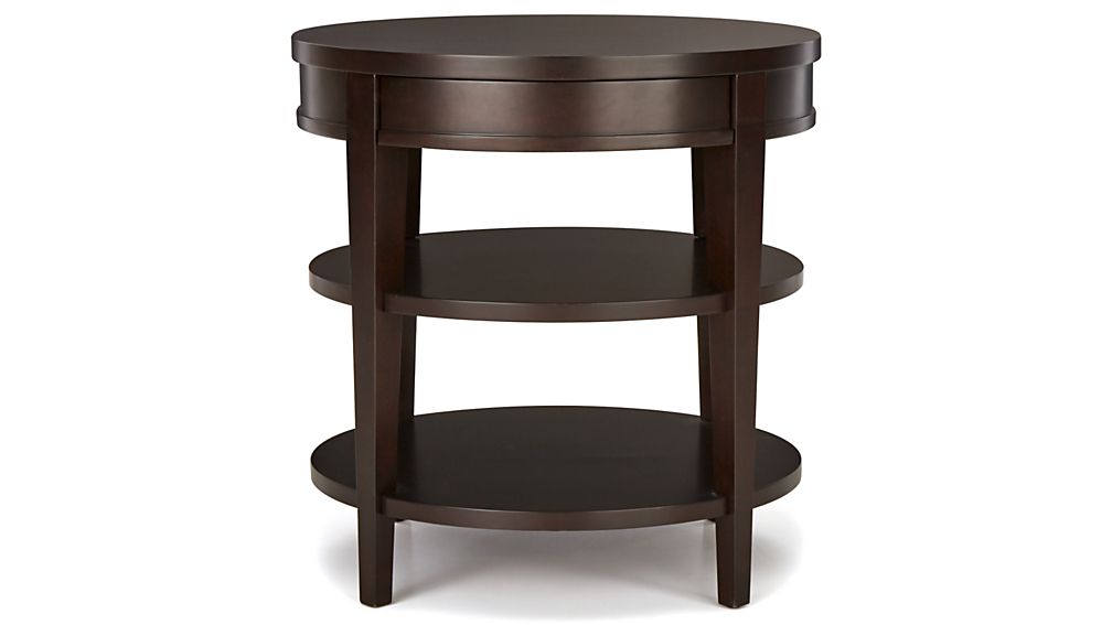 Colette Round Side Table with Drawer | Crate and Barrel