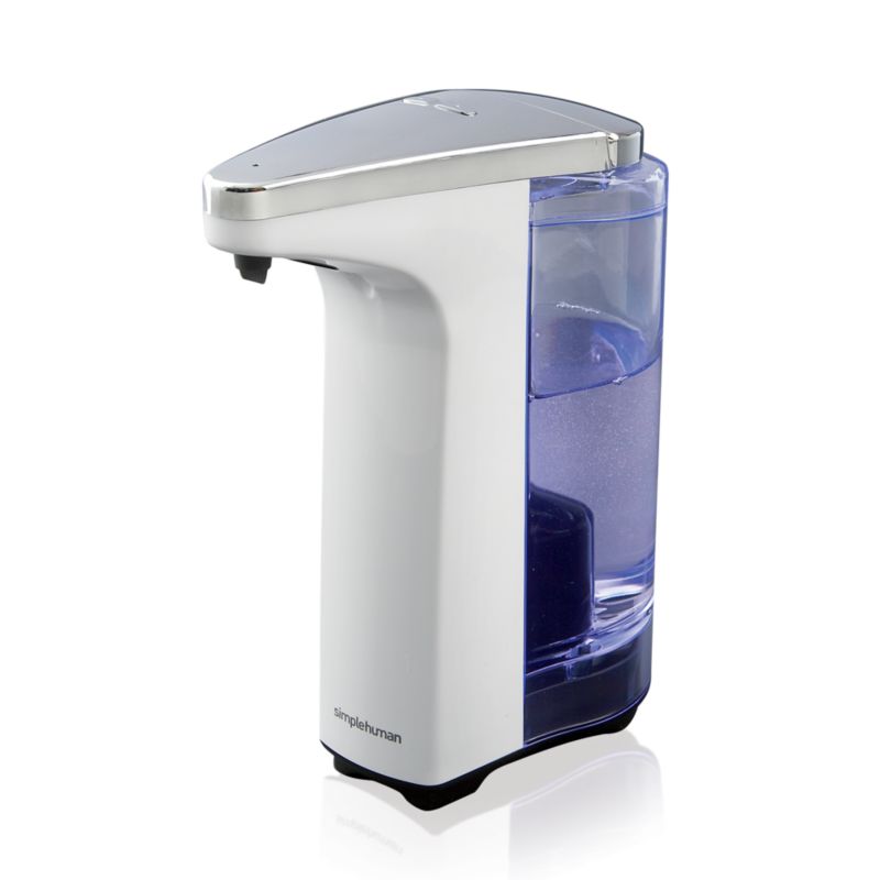 simplehuman ® White Compact Sensor Soap Dispenser Crate and Barrel
