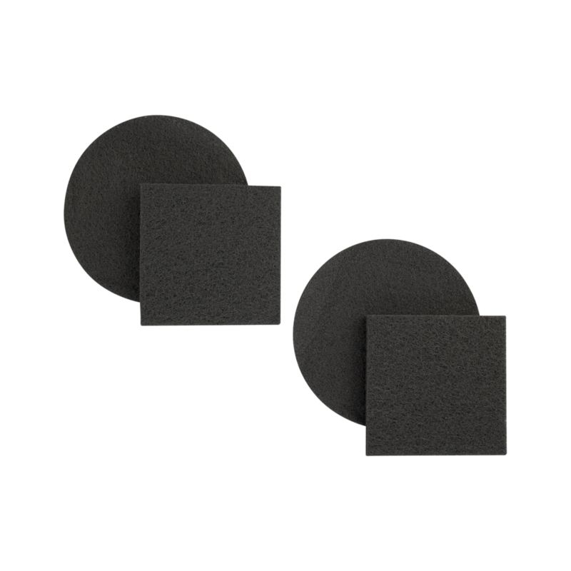 Two sets of replacement filters for 1 gallon compost pail: two 6.5" dia. and two 4.75" sq.