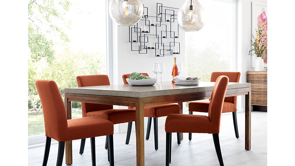 Concrete Top/ Elm Base Dining Tables Crate and Barrel