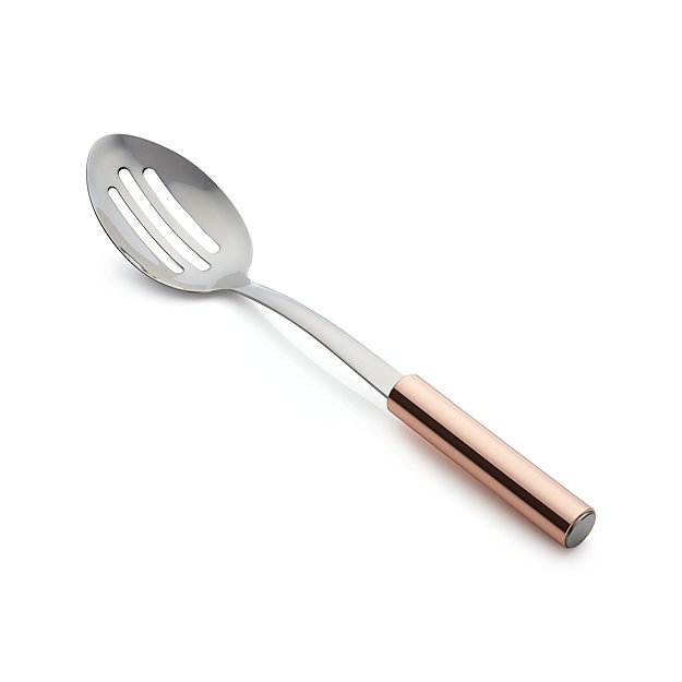 Slotted Spoon with Copper Handle Crate and Barrel