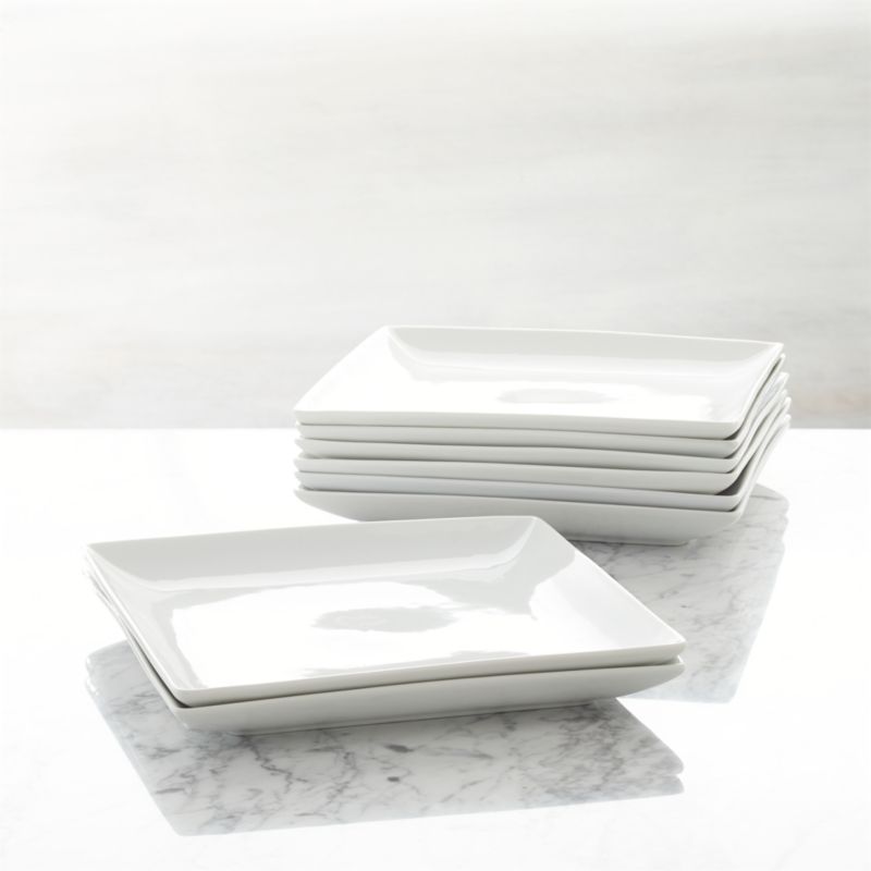 Set of 8 Court Dinner Plates Crate and Barrel