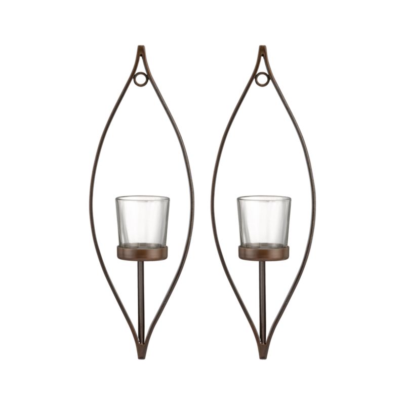 Set of 2 Cue Wall Candleholders