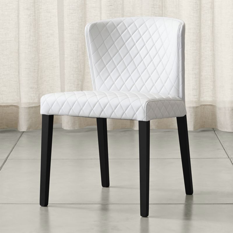 Curran Quilted Oyster Dining Chair | Crate and Barrel