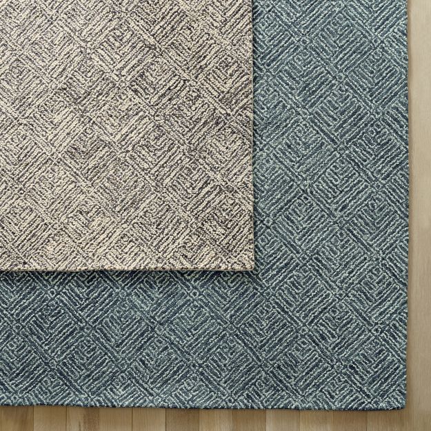 Curtis Indigo Blue Geometric 12" sq. Rug Swatch in Area Rugs + Reviews