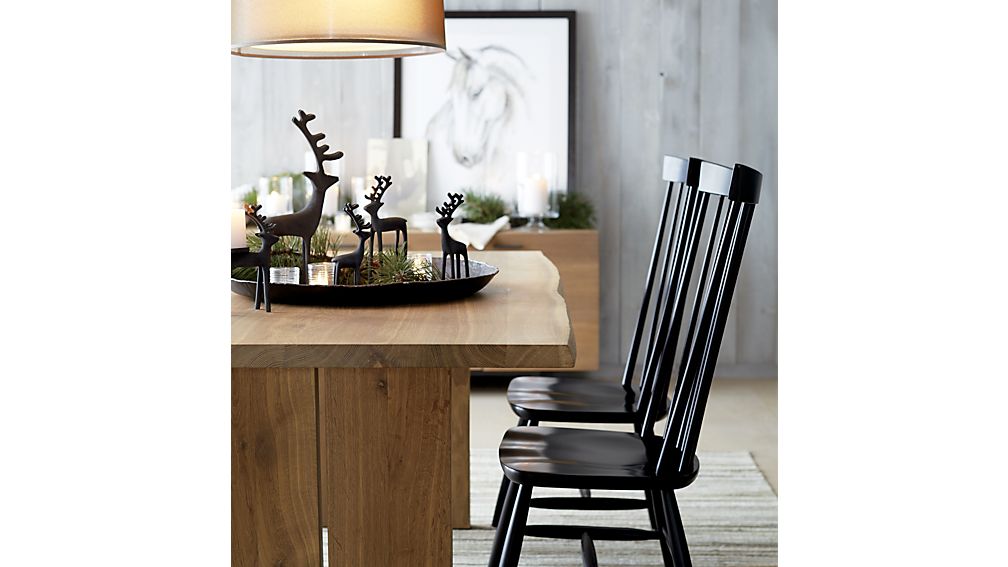 Marlow II Black Wood Dining Chair Crate and Barrel