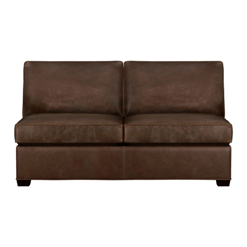 Davis Leather Armless Sectional Loveseat