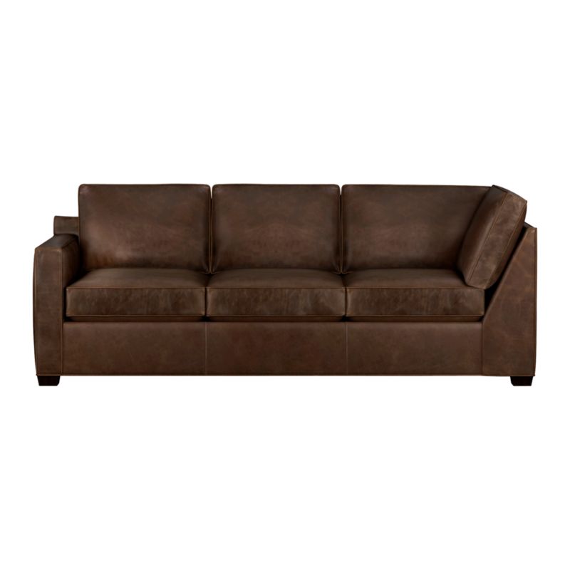 Davis Leather Left Arm Corner Sectional Sofa