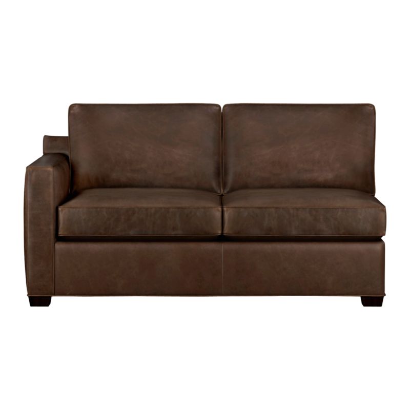 Davis Leather Left Arm Sectional Apartment Sofa