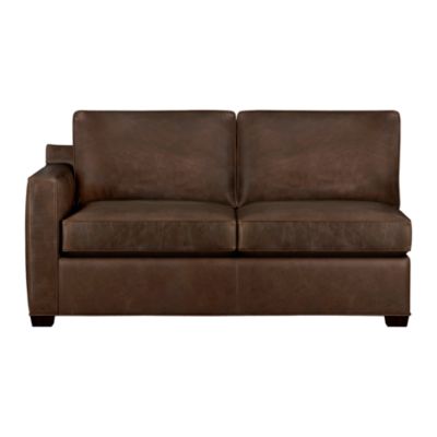 Davis Leather Sectional Left Arm Apartment Sofa