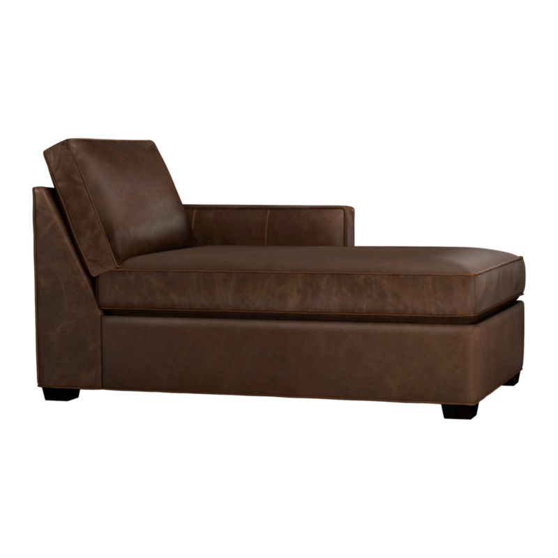 Davis Leather Right Arm Sectional Chaise