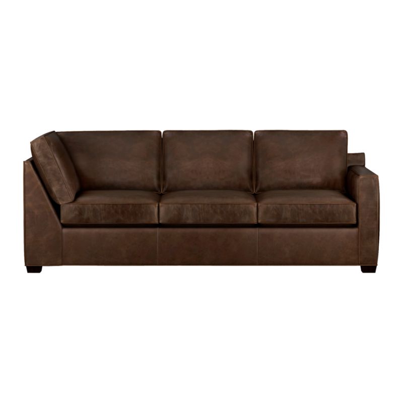 Davis Leather Right Arm Corner Sectional Sofa