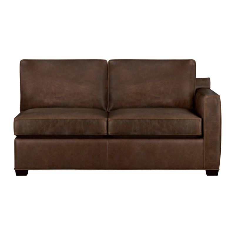 Davis Leather Right Arm Sectional Apartment Sofa