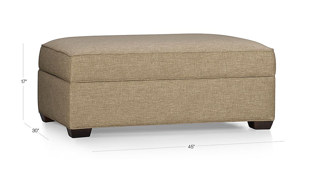 Davis Storage Ottoman Darius Mink Crate and Barrel