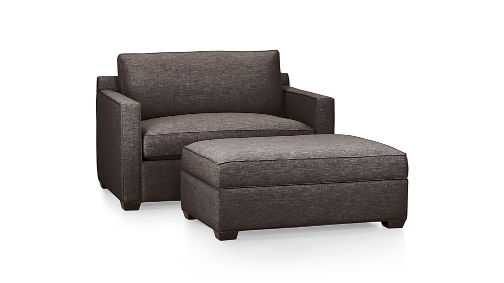 Davis Storage Ottoman Darius Graphite Crate and Barrel