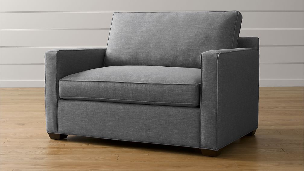 Davis Twin Sleeper Sofa  Ash  Crate and Barrel