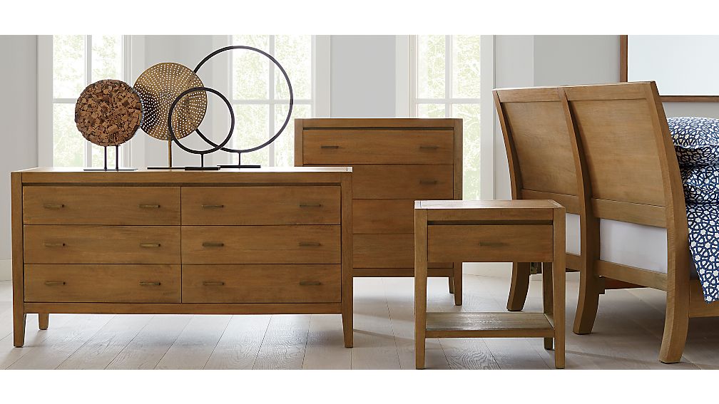 Dawson Grey Wash Sleigh Bed Crate and Barrel