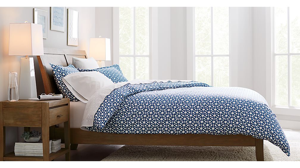 Dawson Grey Wash King Sleigh Bed Crate and Barrel