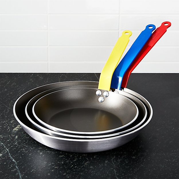 de Buyer ® Nonstick Fry Pans with Colored Handles Crate and Barrel
