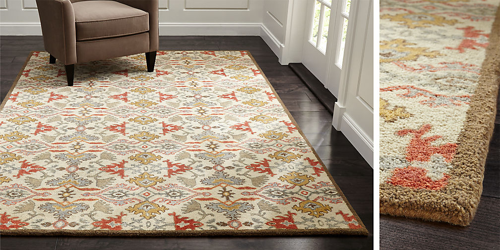 Delphine Orange Wool Rug