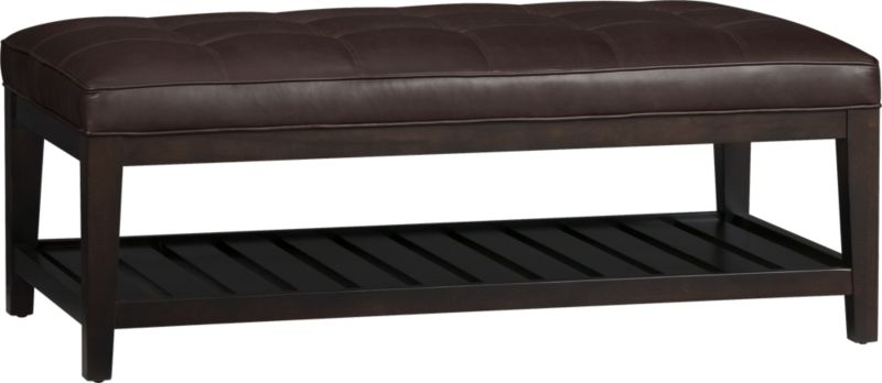 Devin Rectangular Leather Ottoman