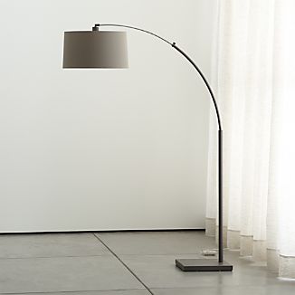 Dexter Arc Floor Lamp with Grey Shade